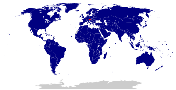 Nations with which Austria has diplomatic relations.