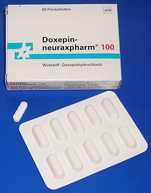Tablet with opaque blister packaging Doxepin film-coated tablets.jpg