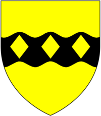 Arms of Duck: Or, on a fess wavy sable three lozenges of the field Duck arms.PNG
