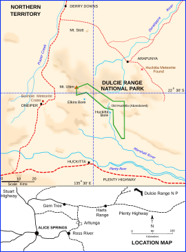 Dulcie Range Milli Parkı map.svg