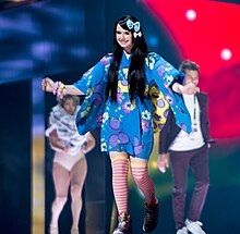 Kriewitz walking on the stage during a dress rehearsal for the opening act of the Eurovision Song Contest 2016 held in Stockholm, Sweden on 13 May.