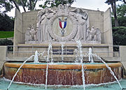 Eagle Scout Memorial Fountain, E. 39th Street at Gillham Road. Eagle Scout Memorial Fountain Kansas City MO.jpg