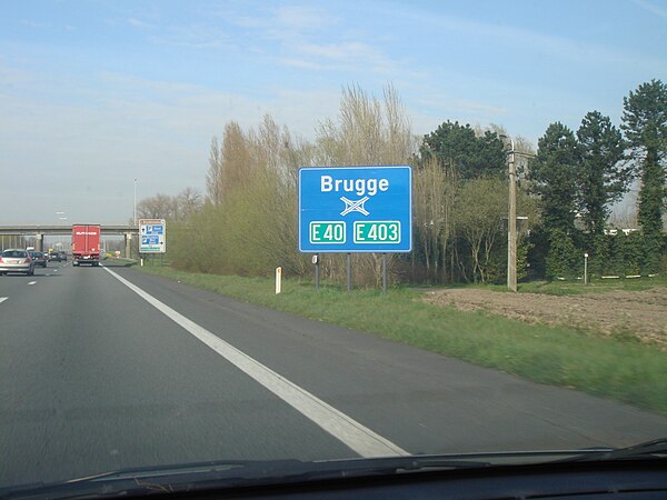 E40 interchange near Bruges, Belgium