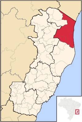 Ligging van de Braziliaanse microregio São Mateus in Espírito Santo