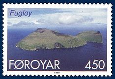 Fugloy on Faroese stamp issued 1999