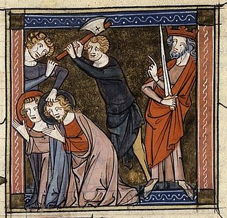 Saints Primus and Felician, from a 14th-century manuscript of the Golden Legend Felicianusandprimus.jpg