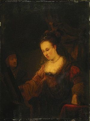 Woman looking in a Mirror with a Maidservant