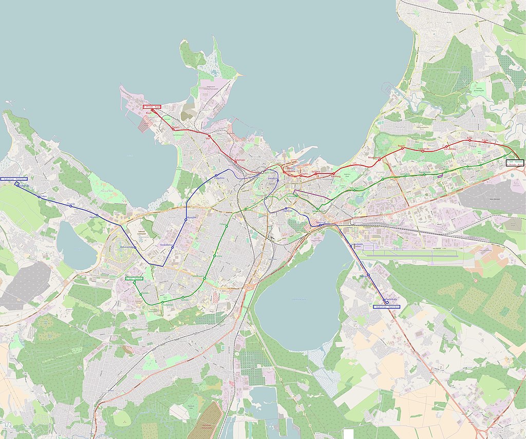 Final USSR plan of tram routes in Tallinn
