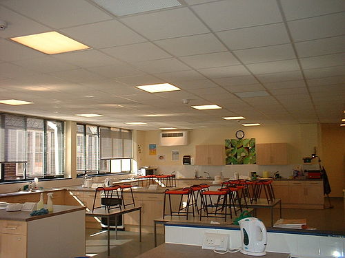 A food technology training kitchen of Marling School in the United Kingdom
