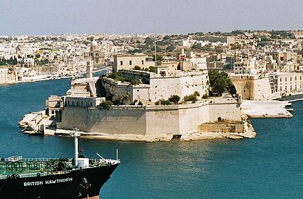 View of Fort St Angelo from Upper Barracca Gardens in Valletta [Photo: Rolf Palmberg]