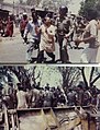 Fr. Cedric Prakash being detained whilst protesting against the bulldozing of slum tenements in Ahmedabad, Gujarat in May 2000.