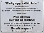 Philipp Rottenberg - Memorial plaque