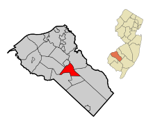 Gloucester County New Jersey Incorporated and Unincorporated areas Glassboro Highlighted.svg