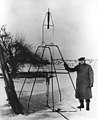 Goddard with his first rocket