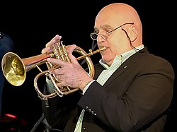 Basso playing the flugelhorn in 2008