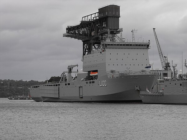 HMAS Choules at Fleet Base East in January 2012