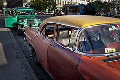 Vintage car colective taxis. Havana (La Habana), Cuba
