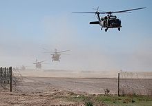 Sikorsky UH-60 Black Hawk helicopters flying in Iraq Helicopters UH-60 Black Hawk Iraq 20060316.jpg