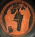 Hera ja Prometheus. Kyliksin tondo, n. 490–480 eaa.