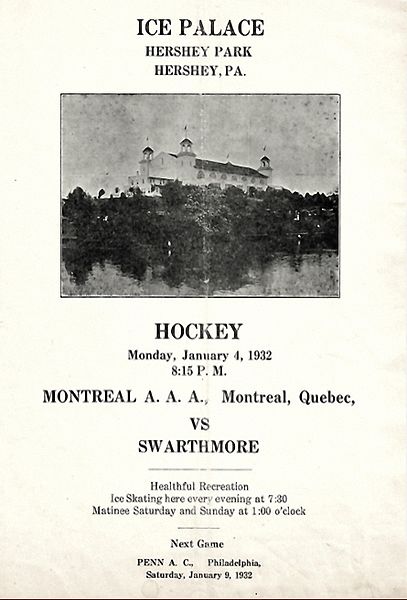 Hershey Ice Palace 1932 amateur hockey program