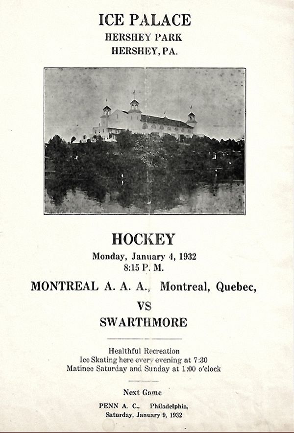 Hershey Ice Palace 1932 amateur hockey program