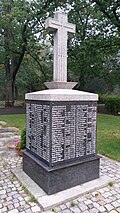 Bageste sokkel Cenotaph, Første Verdenskrig, Oberschöneweide skovkirkegård.jpg