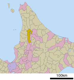 Lokasi Horokanai di Hokkaido (Subprefektur Kamikawa)