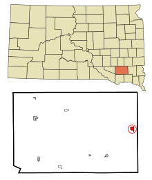 Hutchinson County South Dakota Incorporated e Unincorporated areas Freeman Highlighted.svg