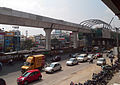 Metrorail work under Progress on Miyapur-LB Nagar line near KPHB as of October 2014