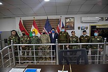 CJTF-OIR hosts a meeting between Peshmerga and Iraqi security forces at Camp Zarvani in Erbil, 17 February 2021 ISF-Peshmerga Coordination Meeting.jpg