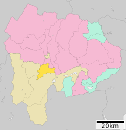 Location o Ichikawamisato in Yamanashi Prefectur