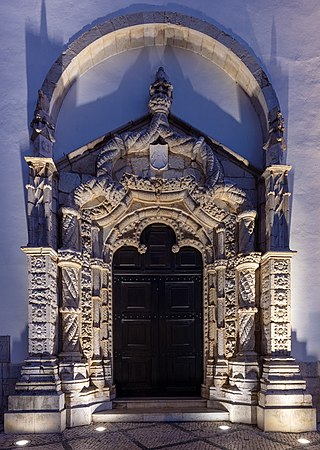 Church portal of St.Julian's Church, Setúbal, Portugal.