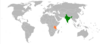 Location map for India and Tanzania.