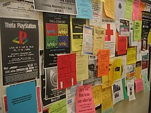 Well-used bulletin board on the Infinite Corridor at MIT, November 2004 Infinite-corridor-bboard.jpeg