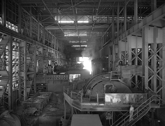 Interior of Kaiser Steel Mill in Fontana, Calif., c. 1949