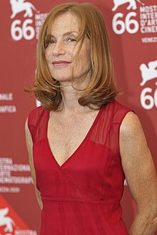 L'actriz y productora francesa Isabelle Huppert en a Mostra de Venecia (2009).