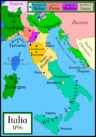 Mappa dell'Italia nel 1796