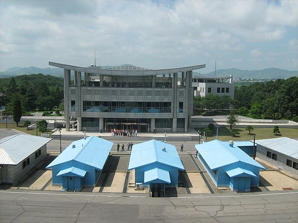 The Korean DMZ in 2012, viewed from the north.