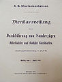 K.B. Staatseisenbahnen -Sonderzugdienstanweisung 1907