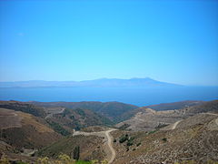 Vista de la isla de Quíos, desde la península