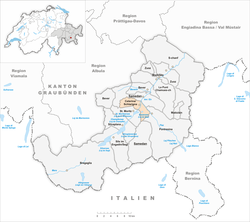 マローヤ地区内のツェレリーナの位置の位置図
