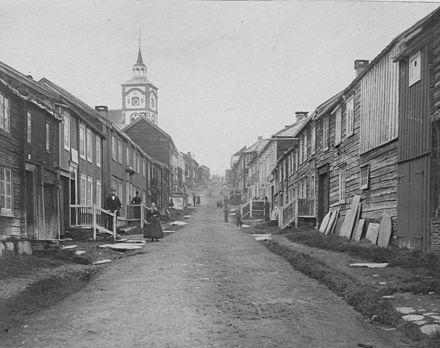 Røros, a major copper mining town, in 1869