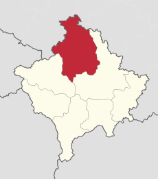 Kosovska Mitrovica in Kosovo (Kosovo independent).svg