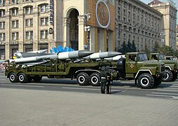 KrAZ trucks with S-200 missiles, Independence Day parade in Kiev 2008.JPG