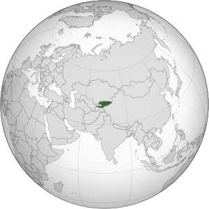 키르기스스탄의 위치 (짙은 초록색)