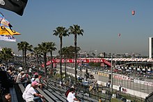 The Long Beach Street Circuit (pictured in 2009), where the race was held. LBGP (3544448025).jpg