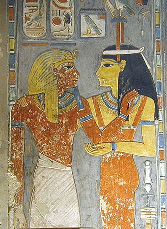 Imentet greeting Pharaoh Horemheb in his tomb (KV57)