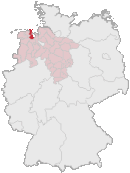 Lage des Landkreises Friesland in Deutschland.GIF
