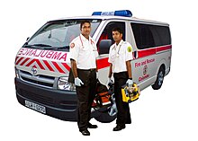 An ambulance of the Colombo Municipal Council Fire Service. Lanka ambulance.jpg