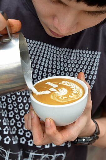 Latte art is a visible sign of a trained barista and well-frothed milk.